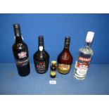 Two 75 cl bottles of Port including Taylor's 1994, Smirnoff Vodka,