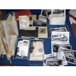Two boxes of film negatives of transport (mostly buses), contact sheet printer, rolls of film,