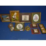 A small quantity of pictures to include an oval print of a young girl,