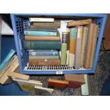 A crate of books to include; 'The ABC of Flower Growing', 'The South Wales Squires',