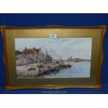 A gilt framed and mounted Print titled "Fisherman's Home Ross",