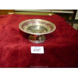 A silver footed Bonbon dish with hallmarks for Sheffield 1919 by Walker & Hall 5'' diameter x 2