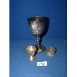 Three silver items including trophy for Stourport Regatta July 1st 1895, 6"tall,