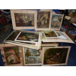 A quantity of unframed Pears Prints to include 'The School Door', 'Alice in Wonderland',