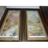 A pair of framed Prints titled "Day Break" and "The Afterglow", a/f., 14 1/2" x 27 1/2".