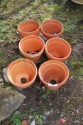 Six medium terracotta pots 5" x 4".