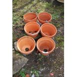 Six medium terracotta pots 5" x 4".