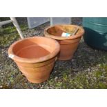 Two 13" terracotta pots