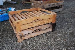 Two wooden apple crates,