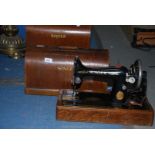 An old Singer Sewing Machine no. Y 1625177 (with keys).