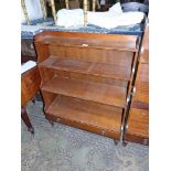 A circa 1900 Mahogany waterfall Bookcase having cross-banded and lightwood strung decoration and