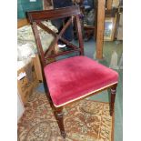 An elegant Mahogany framed side chair having a cross feature splat,