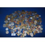 A large quantity (over 350) of foreign Coins, mainly 1950's to 1970's including Rhodesia, Nigeria,