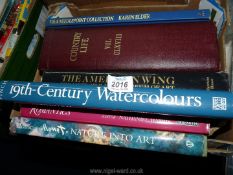 A box of books to include Needlepoint, Country Life, Nature in Art etc.