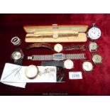 A quantity of wristwatches including; a ladies Montine 17 jewel Incabloc, gents Rocar, Ingersoll,