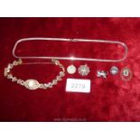 Miscellaneous silver items to include; charms, necklace, bracelet, etc.