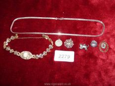 Miscellaneous silver items to include; charms, necklace, bracelet, etc.