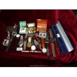 Miscellaneous wristwatches, ladies and gents cufflinks, tie pins, etc.