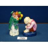 A miniature Doulton figure 'The Balloon Seller' 4'' tall,