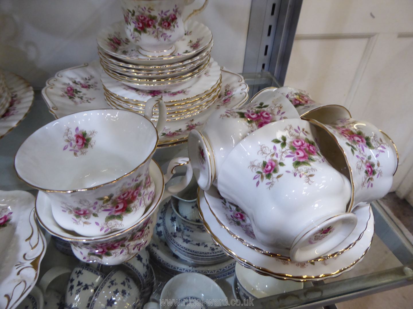 A Royal Albert 'Lavender Rose' part tea and breakfast set including 10 cups, 12 saucers, - Image 5 of 6
