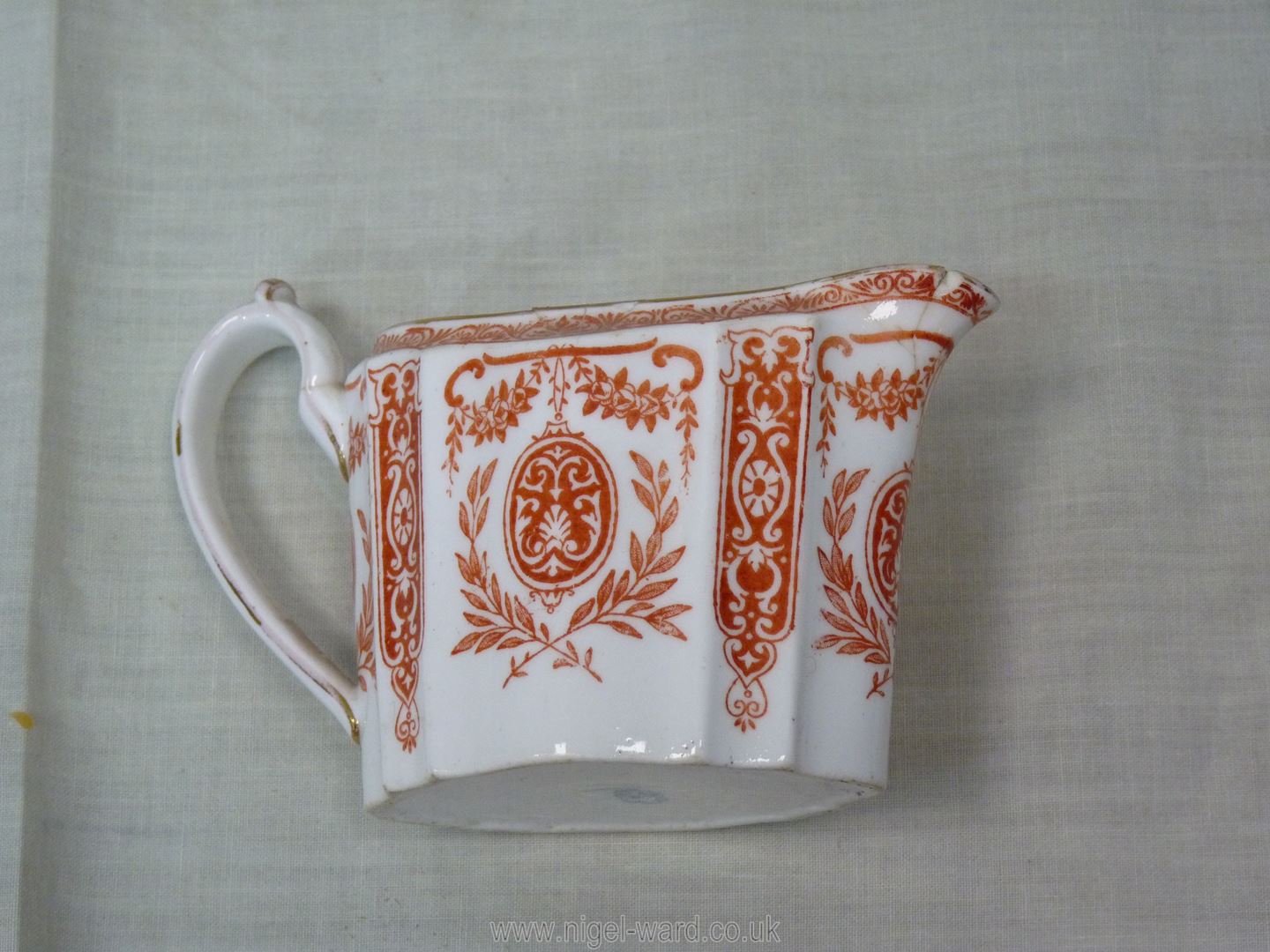 A Victorian Teaset in red and cream by Wedgwood including teapot, four cups, - Image 16 of 30