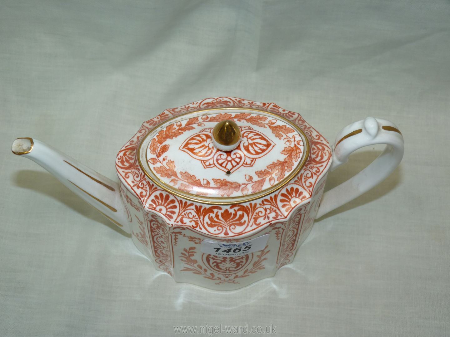 A Victorian Teaset in red and cream by Wedgwood including teapot, four cups, - Image 3 of 30