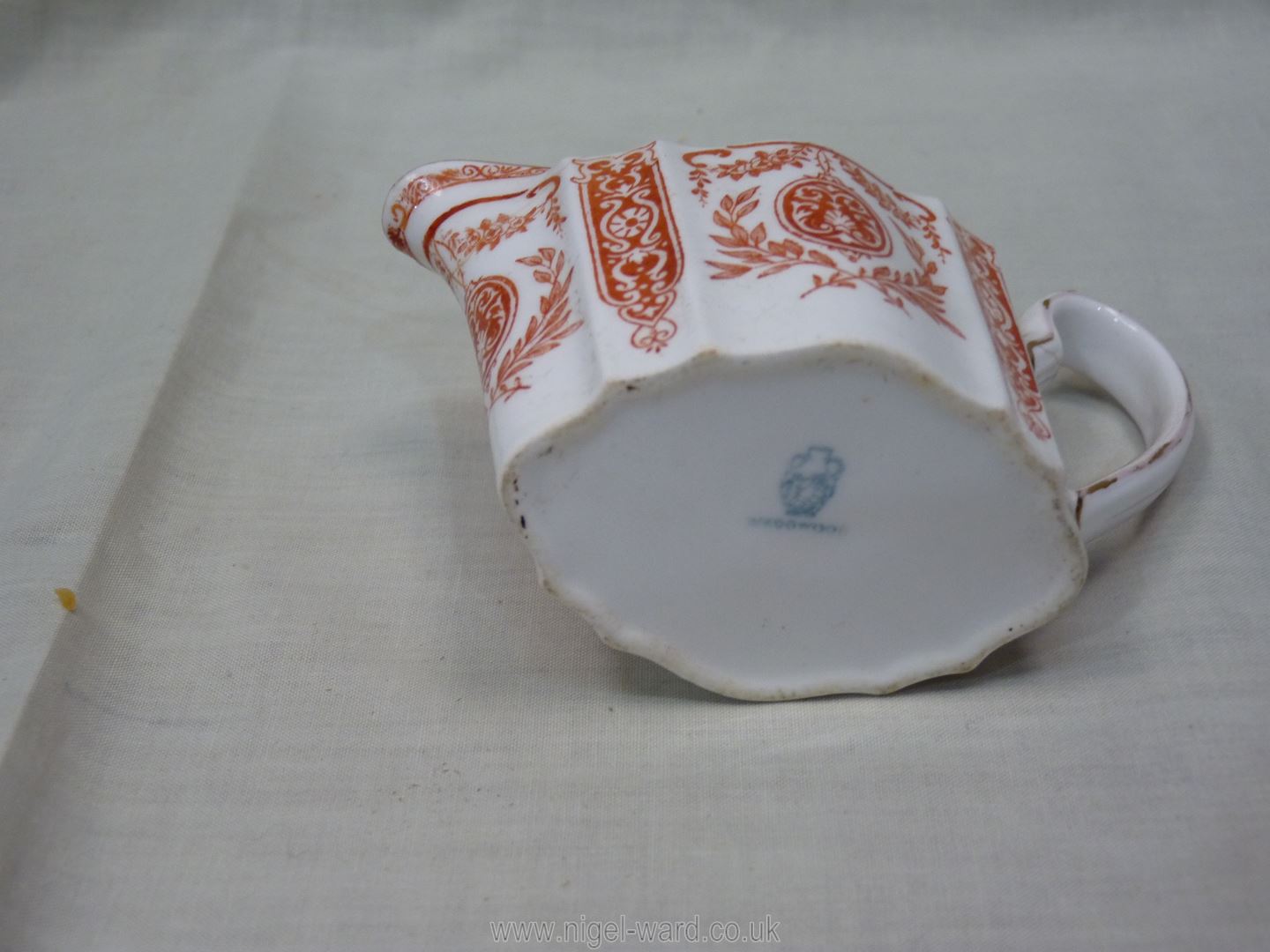 A Victorian Teaset in red and cream by Wedgwood including teapot, four cups, - Image 18 of 30