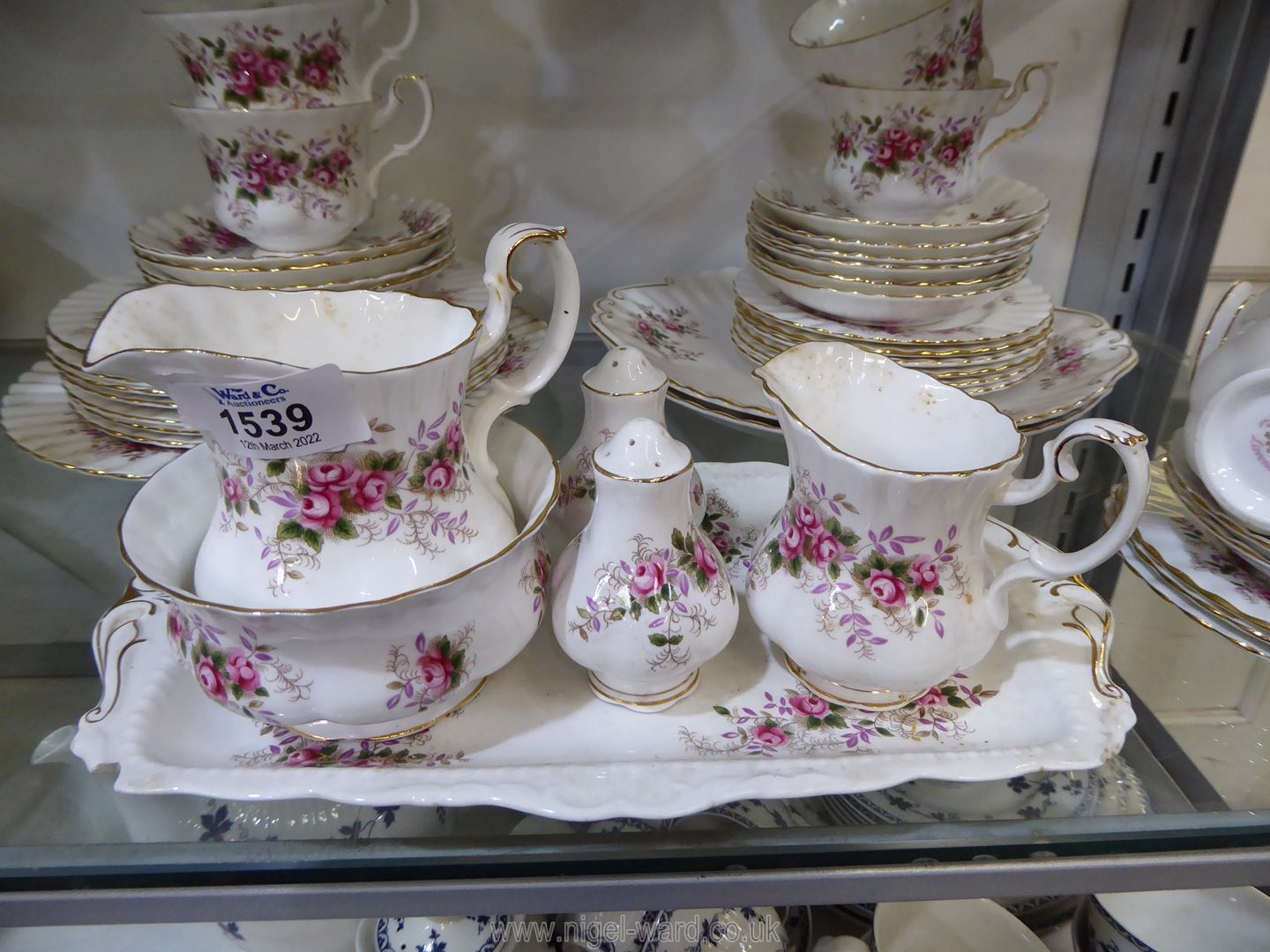 A Royal Albert 'Lavender Rose' part tea and breakfast set including 10 cups, 12 saucers, - Image 2 of 6