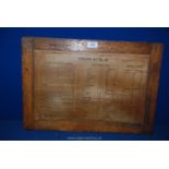 A back section off a WWII Wireless set with operating instruction, panel 22'' x 15'' .