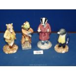 Four boxed Beswick/Royal Doulton figures from the 'Wind in The Willows' series: 'Mole', 'Toad',
