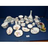 A quantity of Spode, Coalport, Royal Crown Derby and Aynsley ware including posy vases,