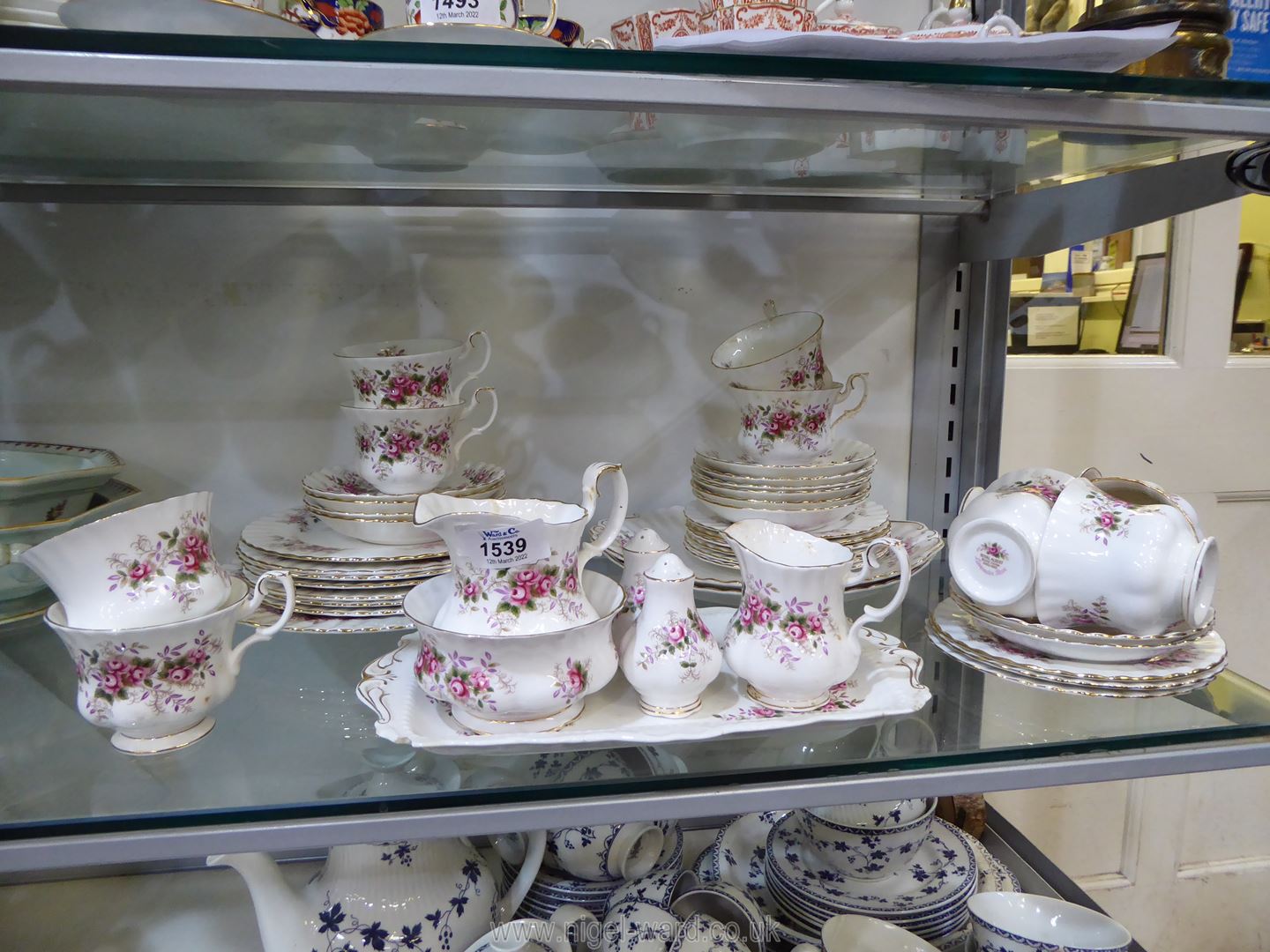 A Royal Albert 'Lavender Rose' part tea and breakfast set including 10 cups, 12 saucers,