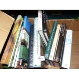 A box of books to include Jane Austen, A Window on Williamsburgh, Royal Heritage etc.