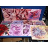 Fourteen Oils on card in abstract designs, A. Williams.