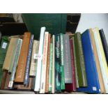 A box of books to include gardening, Cobbett's Country Book, The Best of James Herriot,