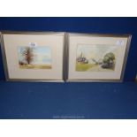 A framed and mounted Watercolour signed lower left Howe-Bennett,
