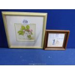 A small framed Watercolour titled "Mumbles" signed M.C. Jones 91 (Margaret C.