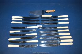 A quantity of cutlery to include six knives by Harrison & Fisher and Co.