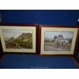 A pair of framed and mounted Prints to include "Whoa Steady" by Wright Barker and "Borrowdale" by S.