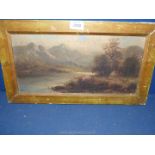 A framed oil on canvas titled verso 'Nr Killarney' by H. Williams. 18 1/2" x 10 1/2".