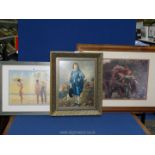 Three framed prints to include; 'Mag Dogs' by Jack Vettriano,