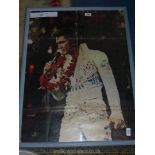 A framed poster of Elvis Presley, printed in 1977 from No.1 Superstars Collectors Special.
