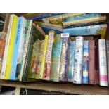A box of children's books to include Once upon a Rhyme, Biggles, William and the Moon Rocket etc.