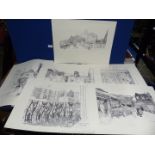 Six Prints of London markets.