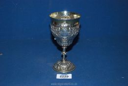 A Silver Goblet, London 1867, maker George William Adams, 'Presented to Ava Nicholls,