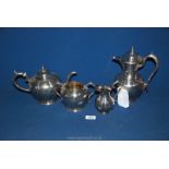 Four pieces of Deakin and Sons silver plated ware to include coffee pot, teapot,