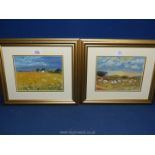 A pair of framed and mounted J. Harrigan Prints.