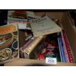 A box of cookbooks to include Food Processing, Sweet Success, Good Eating War Time Dishes etc.