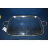 A large Walker and Hall silver plated butler's Tray, 27 1/2" x 16 1/2".