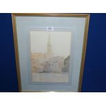 A framed and mounted Watercolour titled The River Exe, signed lower right Simon '89.